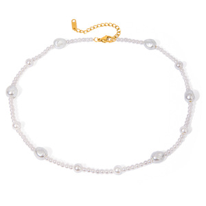 Collier de perles Yueli de qualité AAA pour femme, chaîne de clavicule à porter au quotidien, forme de boule blanche - Product Image 2