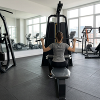 Máquina de Polea 2 en 1 de Alta Resistencia para Ejercicios de Dorsales y Fondo con Pila de Pesas, Equipo Comercial de Gimnasio para Entrenamiento de Espalda Superior