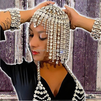 Serre-tête de mariée simple avec chaîne de cheveux en diamant pour femme, idéal pour les fêtes de Noël, style bohème indien, bijou de tête en alliage