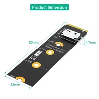 Adaptor M.2 Nvme Key M ke SFF-8611/8612, Adaptor Host NVMe PCI-e 4.0 X4 ke OcuLink SFF-8612 4i untuk SSD dan EGPU (Horizontal)