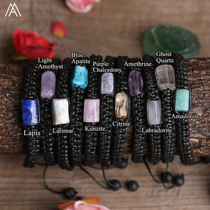 Chuỗi Vòng Tay Đơn Màu Đen, Handmade Xi Lanh Đá Hạt Vòng Tay Trang Sức Thời Trang - Product Image 3