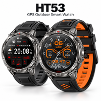 Montre connectée GPS HT53 1,46 pouces, altimètre, baromètre, lampe torche, boussole, 650 mAh, plus de 100 modes sportifs, étanche 3 ATM, montre intelligente pour activités de plein air