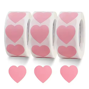 Autocollants en forme de cœur mignons et adorables de 1 pouce, autocollants en forme de cœur pour la Saint-Valentin, pour enveloppes, bouteilles, emballages - Product Image 1
