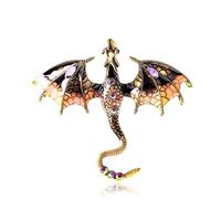 Strass dinosaure Animal épinglette cristal Dragon ailes Badge manteau épingle émail ptérosaure Dragon broche broche pour femmes hommes