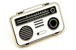 Pin de Solapa Redondo Personalizado con Forma de Radio, Chapado en Oro, de Metal Esmaltado, para Publicidad y Souvenirs de Moda - Product Image 2