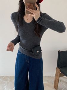 <span class=keywords><strong>Camiseta</strong></span> <span class=keywords><strong>interior</strong></span> de punto de <span class=keywords><strong>lana</strong></span> <span class=keywords><strong>merino</strong></span> 100% fina, cuello bajo, ajustada y adelgazante para <span class=keywords><strong>mujer</strong></span>, ideal para el día a día. - Product Image 6