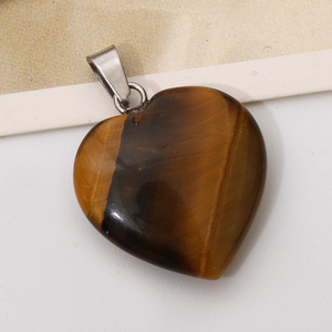Pendentif Cœur en Cristal Guérisseur 20mm, Breloques en Pierre Naturelle Polie pour Équilibrage des Chakras Reiki, Fabrication de Bijoux, Apprêts DIY en Gros - Product Image 4