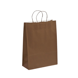 Sac en papier kraft personnalisable Sac à provisions à emporter écologique de style classique au meilleur prix Impression flexographique avec votre propre logo - Product Image 5