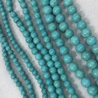 Vente en gros 3-6mm vert blanc turquoise pierres précieuses rondes perles de pierre naturelle brins prix pas cher