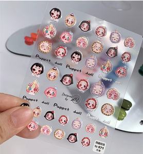 Qianya <span class=keywords><strong>2022</strong></span> nouveauté Tomoni 5D gaufrage Nail Art autocollant fantaisie marionnette poupée ongles décalcomanies en plastique <span class=keywords><strong>GEL</strong></span> pointe ongles décoration charme - Product Image 4