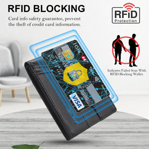 Portefeuille à deux volets bloquant RFID avec support Galaxy <span class=keywords><strong>SmartTag</strong></span> <span class=keywords><strong>Plus</strong></span>/<span class=keywords><strong>SmartTag</strong></span>, porte-cartes de crédit en cuir véritable avec boîte cadeau - Product Image 3