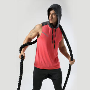 Gilet personnalisé d'été pour homme, hauts athlétiques sans manches, gilet de sport à séchage rapide, anti-transpiration, gilet d'entraînement à capuche - Product Image 1