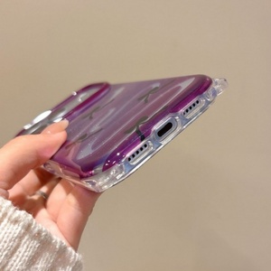 Fashion laser glassy glitter IMD purple bowknot girls mobile <b>phone</b> case for iPhone 15 16 17 pro max shockproof protect cover - Product Image 3