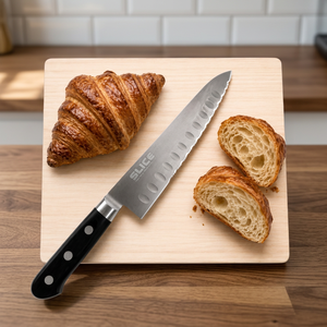 Cuchillo para cortar pan artesanal de 24 cm con hoja ondulada Seki Japan, mango de plástico, acabado satinado, apto para lavavajillas - Product Image 3