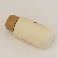 Ensemble de flacon de lotion HDPE de 90 ml et de pot de crème PP de 50 g avec bouchon à rabat brun pour l'emballage de crème solaire et de soins de la peau