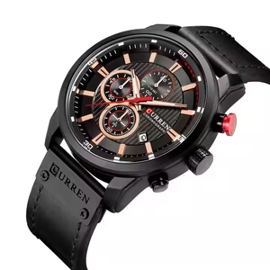 Montre à quartz pour homme, vente chaude, bracelet en cuir, étanche, montre-bracelet avec <span class=keywords><strong>date</strong></span>, montre intelligente - Product Image 3