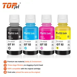 Topjet GT51 GT 51 52 53 Compatible Bottle 53XL GT52 GT53 GT53XL Water Based Refill Ink Tinta For HP 415 5810 Printer