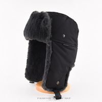 Nouvelle casquette de ski Lei Feng imperméable en PVC à 6 panneaux pour homme, doublée polaire, épaisse et chaude, anti-froid, avec protection des oreilles pour l'extérieur