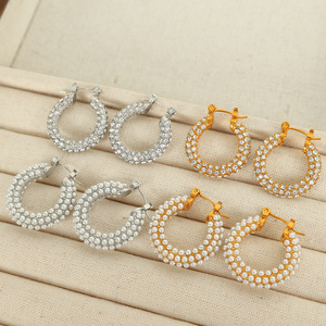 ต่างหูห่วงมุก เกรด AA สแตนเลสสตีล แบบฝังช่อง เหมาะสำหรับใส่ทุกวัน - Product Image 3