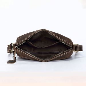 Bolso Bandolera Pequeño de Cuero Crazy Horse Moderno para Hombre, Bolso Mensajero de Alta Gama, Duradero y Promocional - Product Image 3