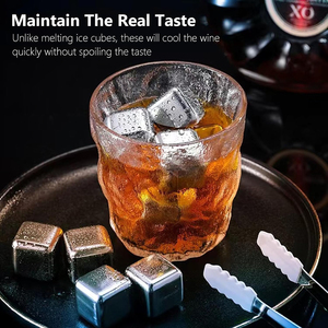 Glaçons en métal Pierres à whisky Glaçons en acier inoxydable Glaçons réutilisables <span class=keywords><strong>pour</strong></span> boissons - Product Image 2