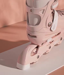 Patins à roulettes ajustables pour filles débutantes Jumon, mignons, violets et roses, roulements ABEC-7, roues 80A, cadre en deux parties pour enfants - Product Image 3