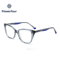 Monture de lunettes optiques Flowerfour de luxe en acétate, style œil de chat, monture intégrale, pour adultes, unisexe, convient à toutes les formes de visage