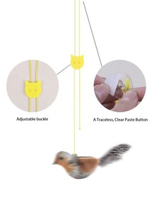 ZMaker 2025 Flappy Chase Jouet à mâcher automatique avec ailes qui battent et son de chant d'oiseau Polyester et plumes de poulet pour chats - Product Image 4