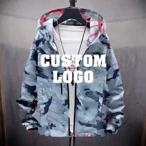 Man Custom Allover Printing Relaxed Fit Zip Up 5XL Casual Waterproof Jacket With Hood