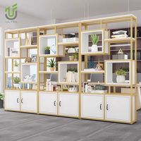 Étagère cubique double face moderne IULTRA, haute, autoportante, à dos ouvert, séparateur de bureau, école, bibliothèque, cloison