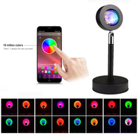Lampe de soleil avec Mini projecteur LED RGB, 16 couleurs, luminaire décoratif, ambiance fraîche, couleur arc-en-ciel, horloge dorée, pour chambre à coucher