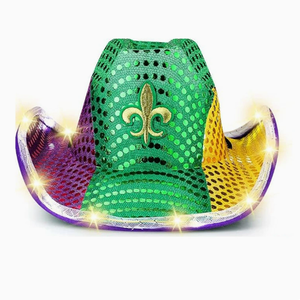 Cappelli LED Luminosi da Cowgirl e Cowboy con Paillettes, Impermeabili, <span class=keywords><strong>per</strong></span> Scuola, Ramadan, Natale, Halloween, Costume, Cosplay, Matrimonio, Feste e Eventi (Acquisto all'ingrosso) - Product Image 1