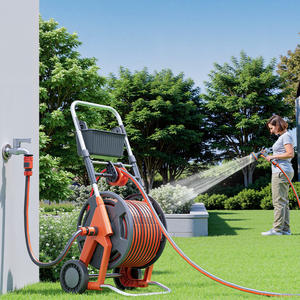 <span class=keywords><strong>Enrouleur</strong></span> <span class=keywords><strong>de</strong></span> tuyau robuste orange avec roues - Qualité supérieure, durable et pour usage professionnel - Product Image 3