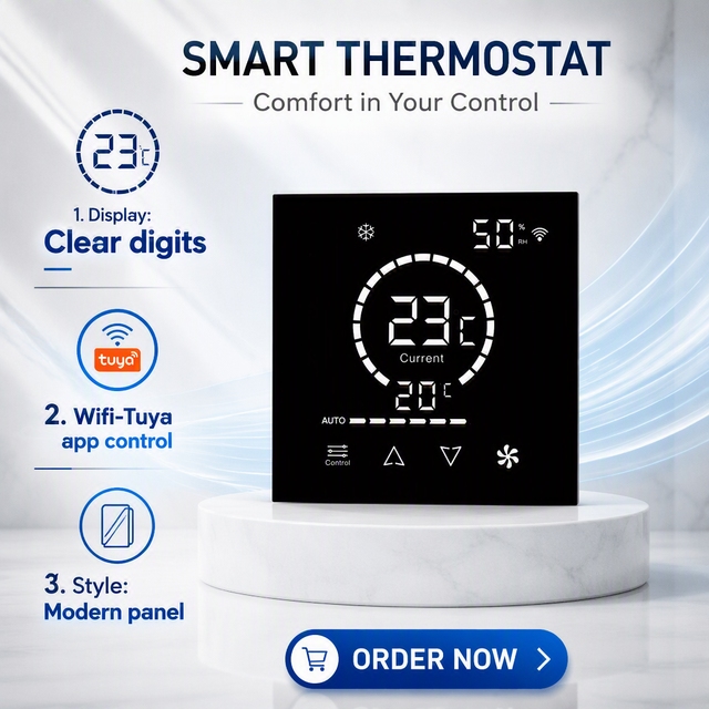 Flexible PVC Smart AC Thermostat Controller Mini Split Panel 12Vac Thermostat IR WiFi Remote Control Rectangular Shape Hospital
