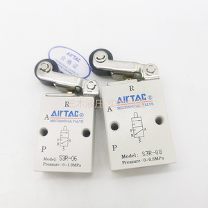 Vanne mécanique Airtac S3R08, type à levier à rouleaux, vanne de commande pneumatique, filetage interne, alliage d'aluminium - Product Image 3