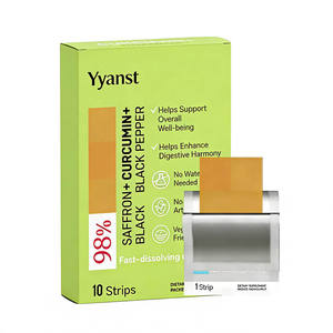 Tiras Orales de Azafrán y Curcumina Naturales OEM/ODM para el Brillo Ocular, Suplemento Vitamínico para la Salud Ocular de Adultos, Suplemento Dietético Vegano - Product Image 1