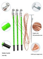 Kit de mise à la terre haute tension portable triphasé avec tige isolée et câble en cuivre