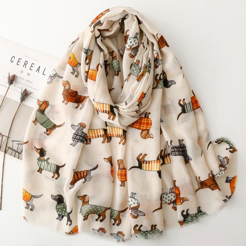 European Autumn Fashion Viscose Scarves with Animal Prints
