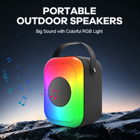 Enceinte de fête LED RGB compatible USB/TF/FM/AUX/TWS, haut-parleur de 4 pouces, puissance 8W, batterie lithium 3.7V 1800mAh