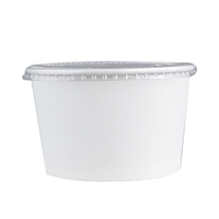 Bol à soupe en papier blanc jetable résistant à la chaleur de 16 oz avec logo personnalisé pour utilisation en restaurant et boissons chaudes
