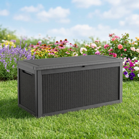 Boîte de rangement extérieure étanche de 320 gallons avec résine résistante aux UV, adaptée aux terrasses, jardins et piscines