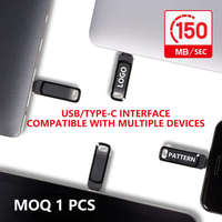 Flashdisk USB Tipe C Dual Interface, Putar, Logam, Pendrive OTG, Memory Stick, Logo Custom, 4GB 8GB 16GB 32GB 64GB 128GB