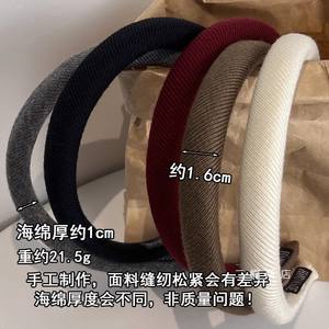 सर्दियों का दूध सफेद पतली-रिम संकीर्ण पक्ष सरल ठोस रंग फैब्रिक हेडबैंड विंटेज न्यूनतम ताज-लिफ्ट हेयरबैंड महिलाओं के लिए - Product Image 2