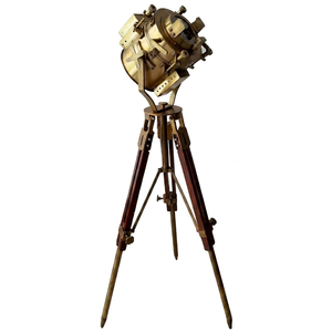 Lanterne cylindrique vintage ALFA-NAUTICAL à impression numérique artisanale, support trépied métallique réglable, luminaire décoratif pour la maison - Product Image 1