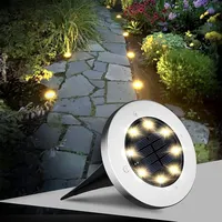 Beste Amazon 8/12 LED In-Ground 8er Pack Solar Power Patio vergrabene Scheibe IP67 Outdoor Underground Ground Licht für Rasen dekorativ