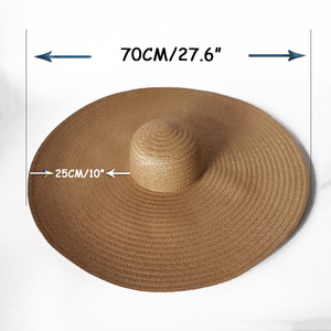 Q411 여성용 대형 플로피 밀짚 햇 여름 와이드 브림 비치 모자 - Product Image 4