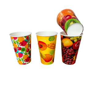 Vente en gros de gobelets en papier à paroi simple pour café, jus, thé, avec poignée, logo personnalisé imprimé - Product Image 1