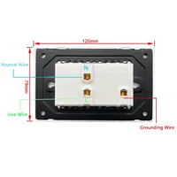 Enchufe Estándar Estadounidense/Mexicano con USB Tipo-C, Carga Rápida de 20W, Panel de Vidrio Templado Negro/Blanco/Gris, Enchufe Doble USB