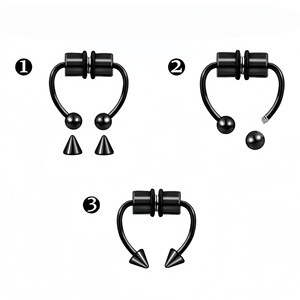 Stainless Steel <b>Magnetic</b> False Nose Ring U Shape Spike Non <b>Piercing</b> Nose Band Nose Ornament Gift Jewelry - Product Image 3