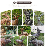Statues d'animaux grandeur nature en bronze coulé TREVI, design personnalisé, cerf courant et sautant, sculpture pour l'extérieur